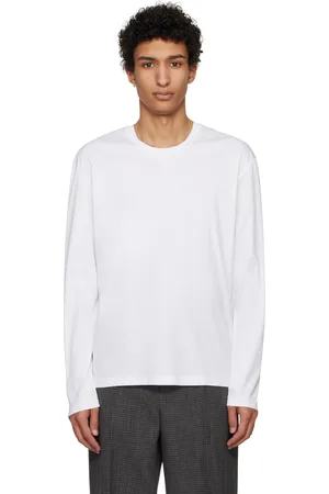 Jil Sander White Logo Flag Long Sleeve T-shirt