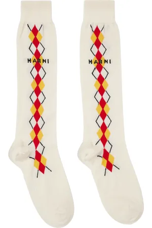 Marni Off-White Argyle Socks