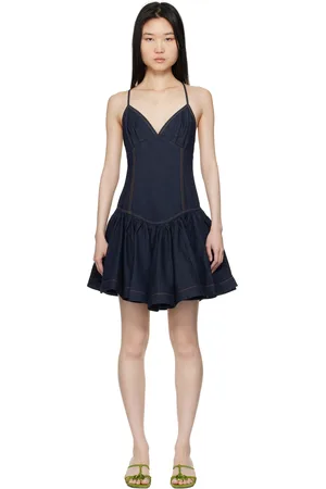 ZIMMERMANN Navy Crush Denim Minidress