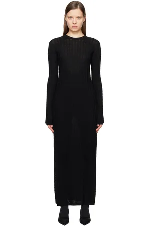 Totême Black Cable Knit Maxi Dress