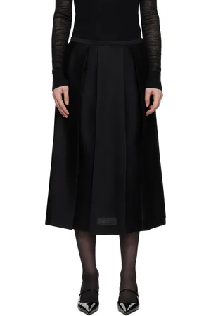 Totême Black Twinflower Midi Skirt