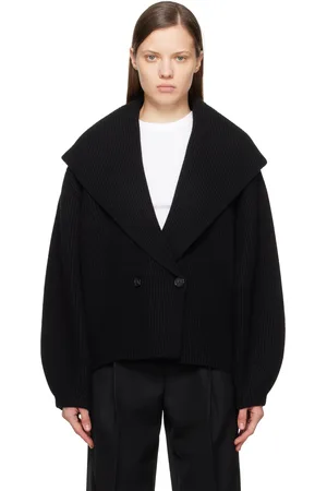 Totême Black Shawl-Lapel Cardigan