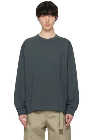 SACAI Gray Cotton Jersey T-shirt