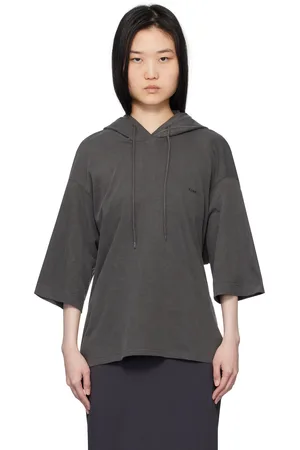 pushBUTTON Gray Square Half Sleeve Hoodie