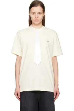 pushBUTTON Off-White Neck Tie T-shirt