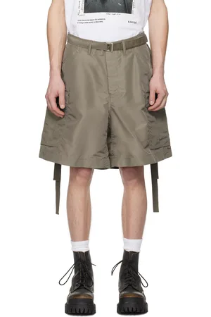 SACAI Taupe Nylon Twill Shorts