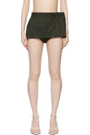 pushBUTTON Gray Stripe Side Folded Skorts
