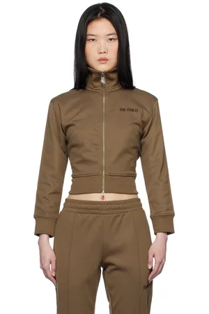 The Attico Brown Bonded Logo Track Jacket