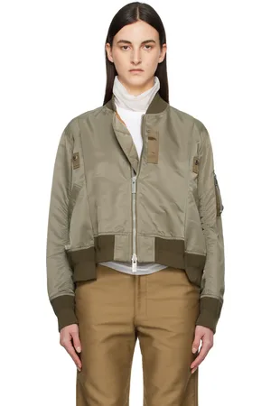 SACAI Khaki Nylon Twill Bomber Jacket