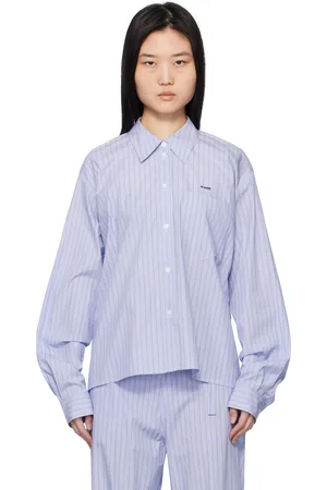 pushBUTTON Blue Stripe Square Shape Shirt