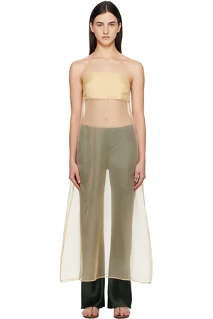 Silk Laundry Organza A-Line Midi Dress