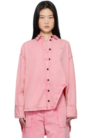 The Attico Pink Diana Denim Shirt