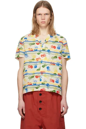 BODE Multicolor Flower Stamp Short Sleeve Shirt