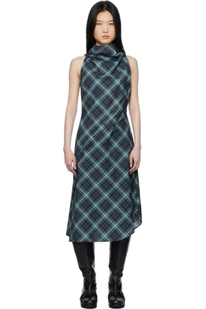 pushBUTTON Blue Halter Sleeveless Midi Dress