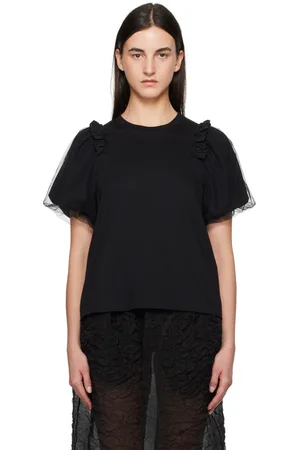 Simone Rocha Tulle Overlay Puff Sleeve Frill T-shirt