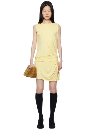 The Attico Yellow Draped Minidress