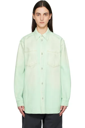 Acne Studios Green Faded Denim Shirt
