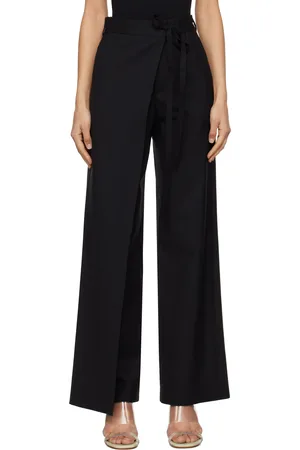 Maison Margiela Black Tailoring Wool Canvas Tie Trousers