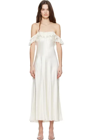 Mirror Palais Off-White Sonata Lady Length Midi Dress