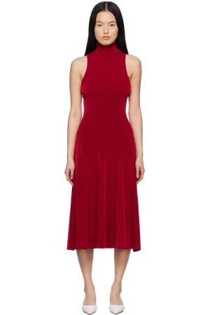 Mirror Palais Red Christy Supermodel Midi Dress