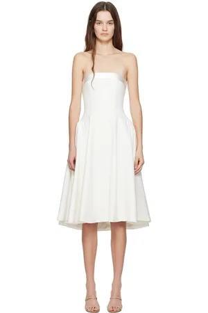 Mirror Palais White Strapless Opera Lady Midi Dress