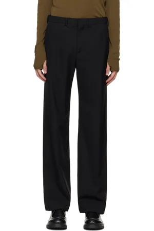 RIER Black Popeline Wool Trousers