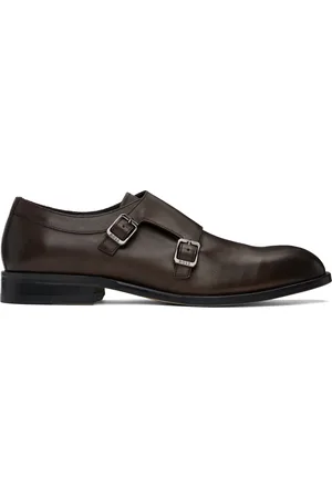 HUGO BOSS Brown Leather Flexible Sole Monkstraps