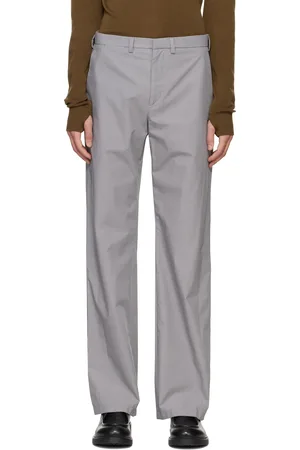 RIER Gray Popeline Waxed Trousers