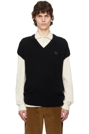 Fred Perry Black Lambswool Vest