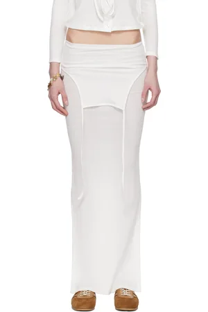 ECKHAUS LATTA White Flip Midi Skirt