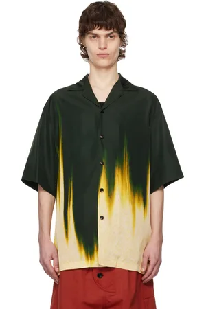 Bottega Veneta Green & Yellow Viscose Degrade Petal Print Shirt