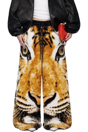 LU’U DAN Orange & Black Raw-Cut Bontan Lounge Pants