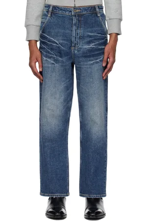 Fax Copy Express Blue Straight-Cut Jeans