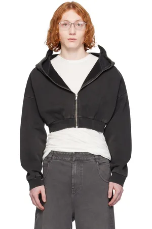 Entire Studios Black Cropped Full Zip Hoodie