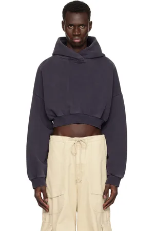 Entire Studios Navy Cropped Heavy Hoodie