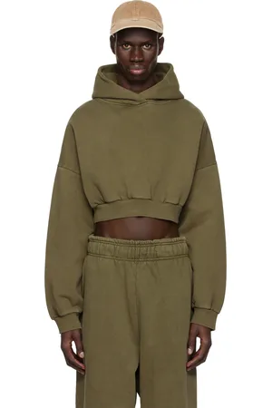 Entire Studios Khaki Cropped Heavy Hoodie