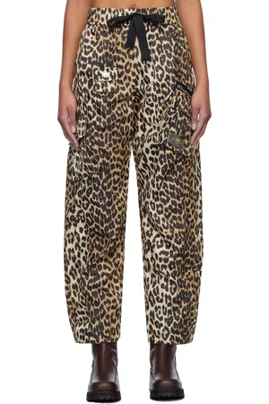 Ganni Black & Brown Duchesse Nylon Cargo Pants