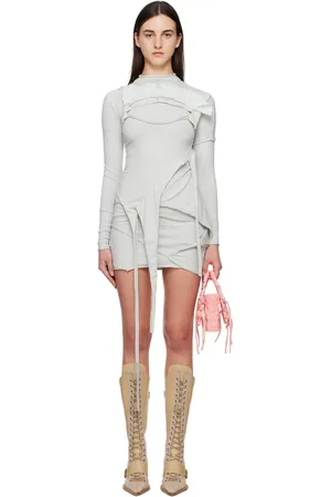 OTTOLINGER Gray Deconstructed Longsleeve Minidress