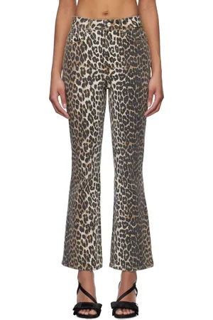 Ganni Brown Leopard Betzy Cropped Jeans