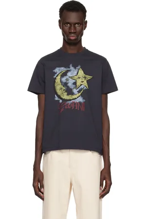 Ganni Black Basic Jersey Moonlight Relaxed T-shirt