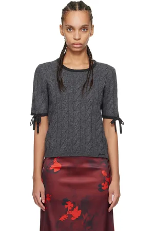 Ganni Gray Cashmere Mix T-shirt
