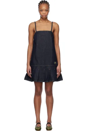 Ganni Navy Denim Strap Minidress