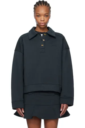 Ganni Navy Drop Shoulder Polo