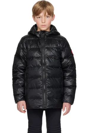 Canada Goose Big Kids Black Crofton Hoody Down Jacket
