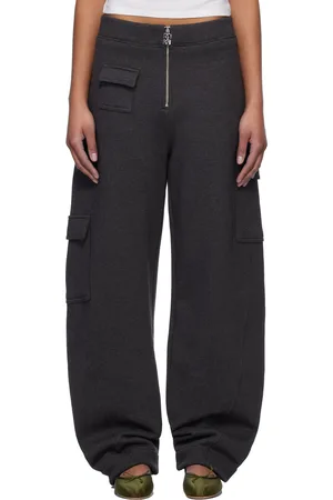 Ganni Gray Heavy Fleece Cargo Lounge Pants