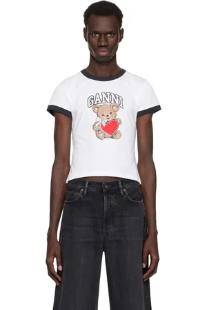 Ganni White Basic Jersey Bear T-shirt