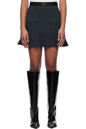 Ganni Navy Heavy Fleece Miniskirt