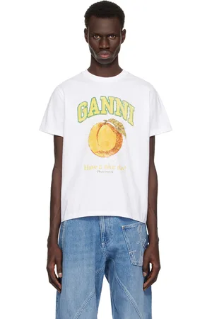 Ganni White Relaxed Peach T-shirt