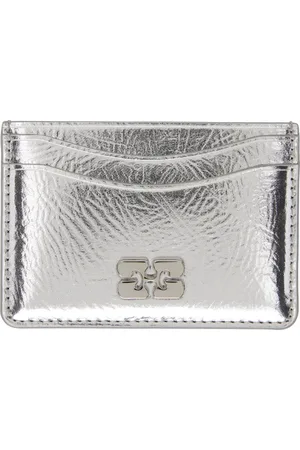 Ganni Silver Metallic Bou Card Holder