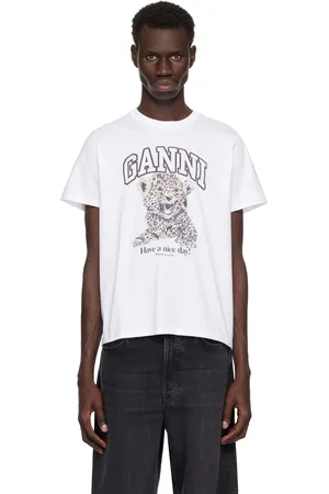 Ganni White Basic Jersey Relaxed T-shirt